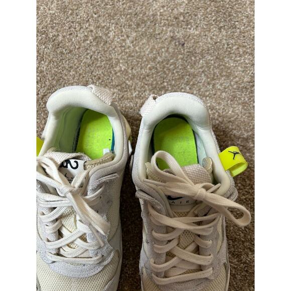 Womens JORDAN MA2 'PALE IVORY VOLT' neon suede chunky sole SZ 6 tennis shoes - Picture 7 of 11